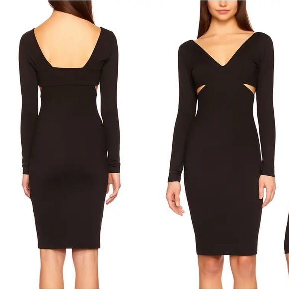 SUSANA MONACO- Long Sleeve Side Cutout Body-Con Dress- Size L - Picture 2 of 6